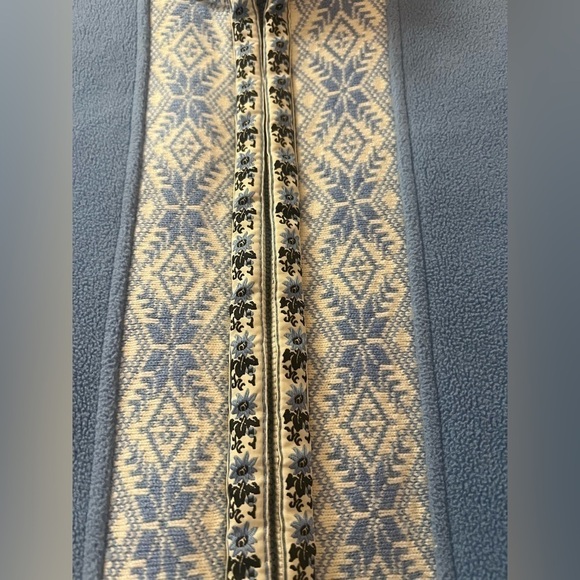 ⚪️Vintage L.l bean blue zip up patterned sweater womens size small - Picture 2 of 8